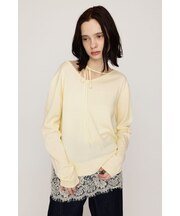 LACE TRIM V NECK KNIT トップス
