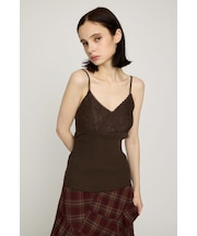 LACE DOCKING CAMI トップス