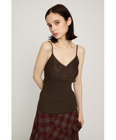 LACE DOCKING CAMI トップス