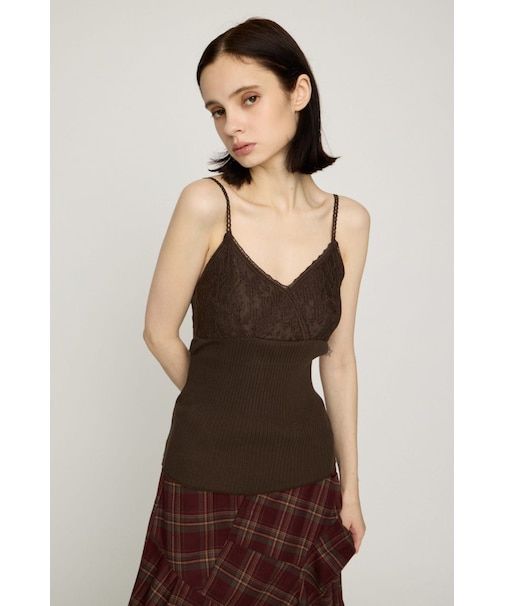 LACE DOCKING CAMI トップス