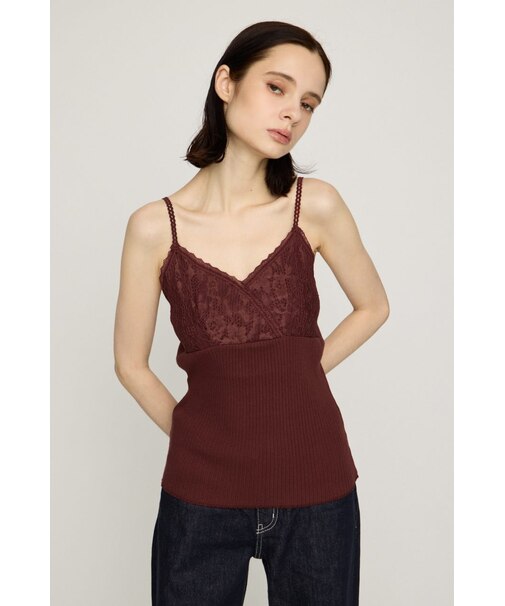LACE DOCKING CAMI トップス