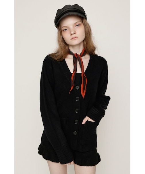 V NECK BUTTON カーディガン