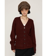 V NECK BUTTON カーディガン