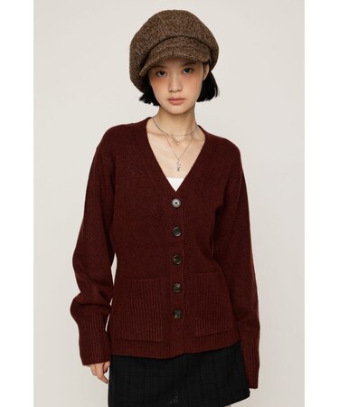 V NECK BUTTON カーディガン