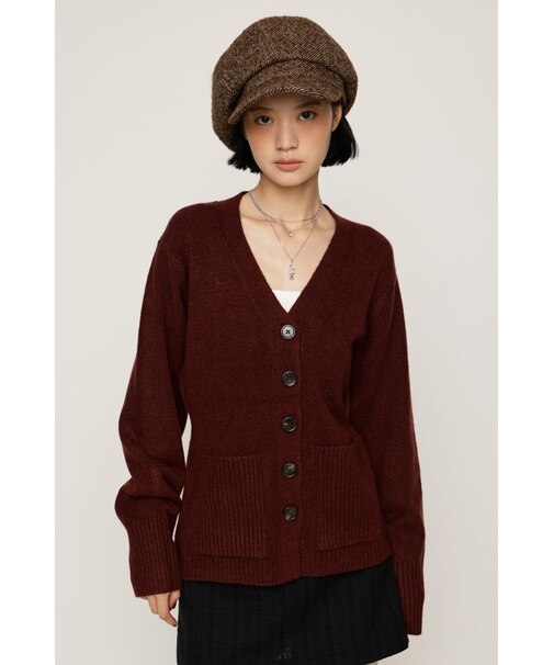 V NECK BUTTON カーディガン