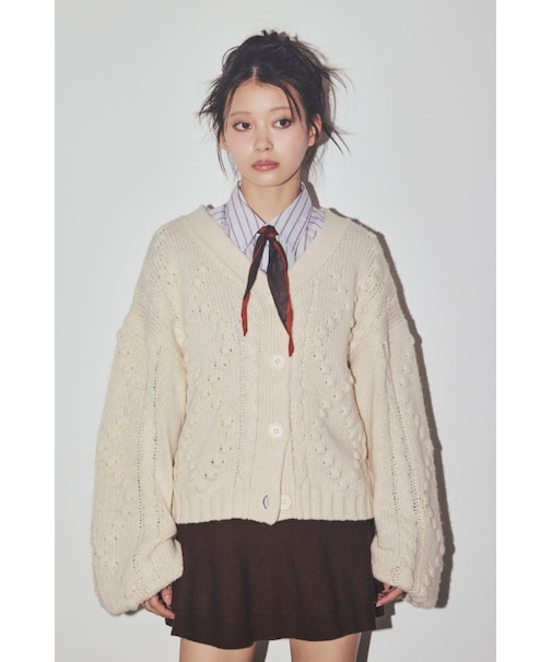 【SNSで話題！】【LIMITED ITEM】PON PON CABLE カーディガン
