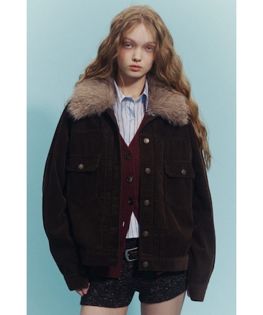 【SNSで話題!】F/FUR COLLAR COMBI ジャケット