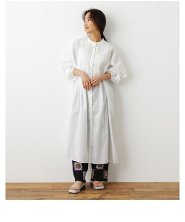 ピンタックボリュームスリーブワンピース