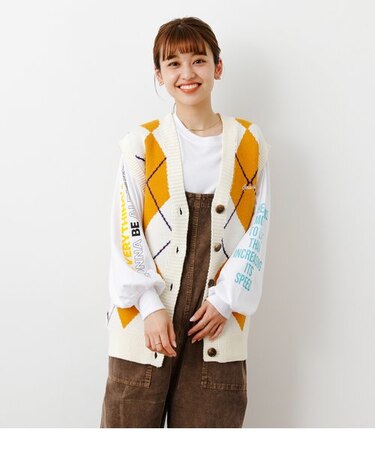 チェックニットベスト