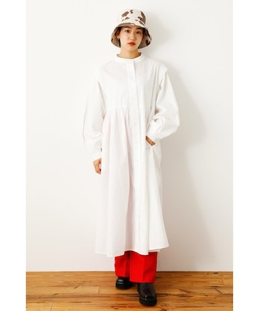 ボリュームスリーブシャツワンピース