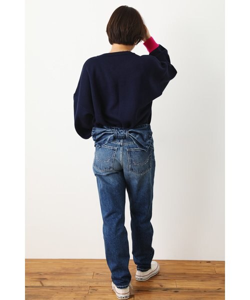 ロデオクラウンズ　リボンデニム　デニム　リボン　ブラック　S RODEO CROWNS WIDE BOWL ビッグリボンデニムパンツ BLK