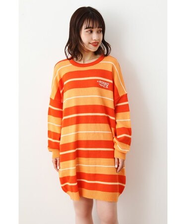 LOGOボーダーニットワンピース