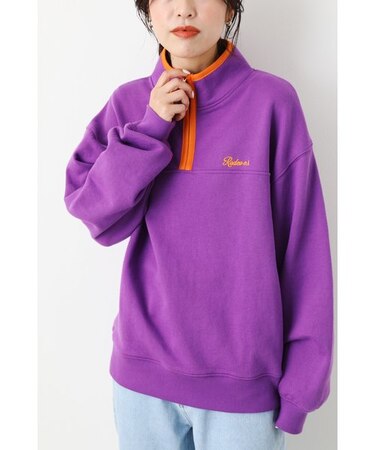 パイピングハーフジップスウェット