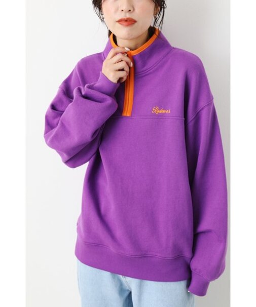 パイピングハーフジップスウェット