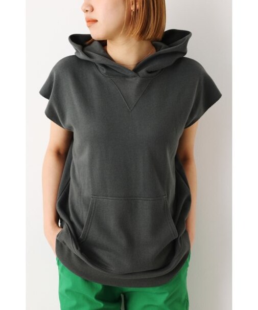 ノースリーブパーカートップス