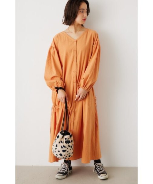 2WAY シャーリングロングワンピース