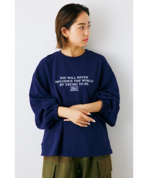 アソートメッセージボリュームスリーブトップス