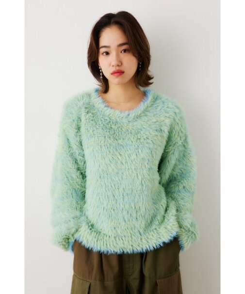 シャギーニットトップス