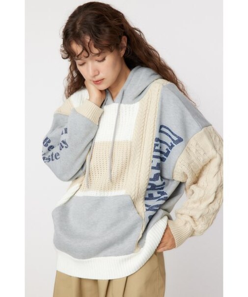 【WEB限定】ニットカスタム college フーディトップス