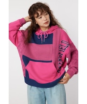 【WEB限定】ニットカスタム college フーディトップス