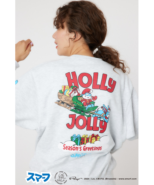 【UNISEX】(THE SMURFS)Xmasスウェットトップス