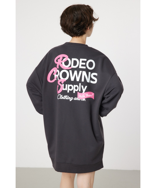 未使用⠉̮⃝ ロデオ ロデオクラウンズ TPIPLE ロゴ スウェット ワンピース RODEO CROWNS WIDE BOWL - ロデオクラウンズ カラーステッチ