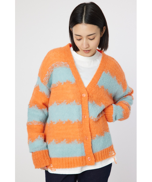 Grunge Border Knit カーディガン