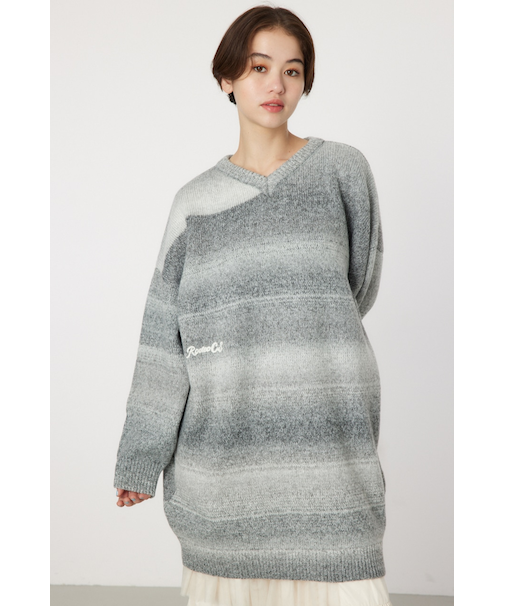 2wayフラワーニットワンピース