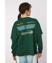 VintageフェイクレイヤードロングスリーブTシャツ