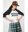 ダメージアップリケラグランリブ Tシャツ