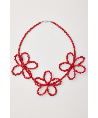 フラワービーズネックレス