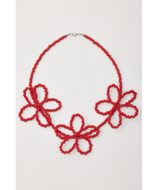 フラワービーズネックレス