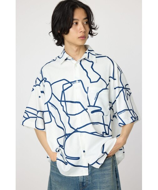 アブストラクトホエールシャツ