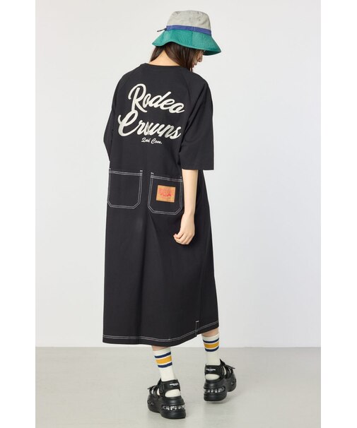 ラグランカラーステッチワンピース