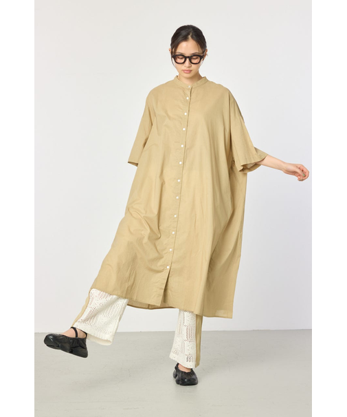 バンドカラールーズワンピース