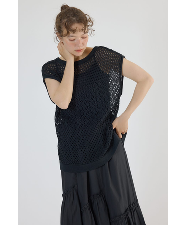 2WAY パッチワークニットベスト