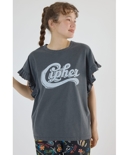 Vintage Graphicフリル Tシャツ