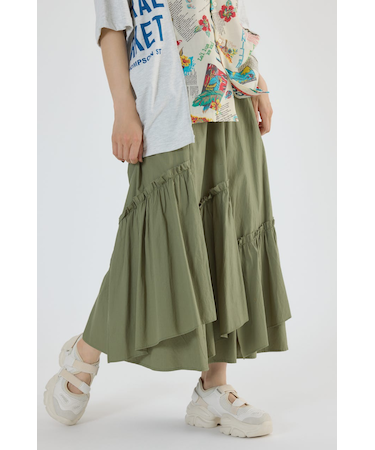 アシンメトリーギャザースカート