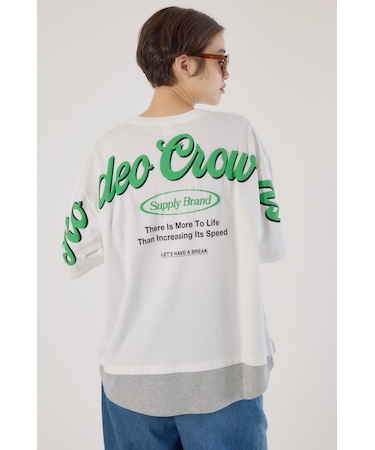 フェイクレイヤードスクリプトロゴ Tシャツ