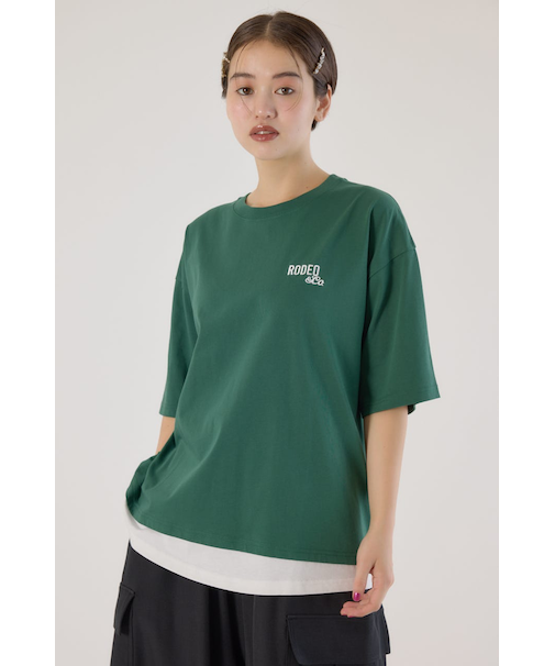 フェイクレイヤードスクリプトロゴ Tシャツ