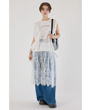 レースドッキングブラウジングワンピース