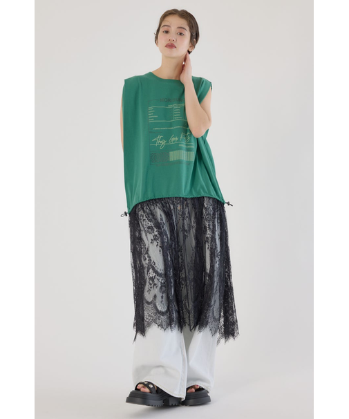 レースドッキングブラウジングワンピース