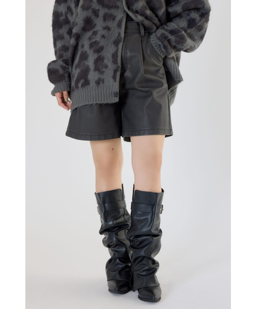 ヴィンテージフェイクレザーハーフパンツ