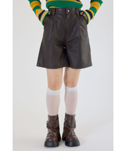 ヴィンテージフェイクレザーハーフパンツ