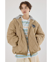 キルティングフードブルゾン