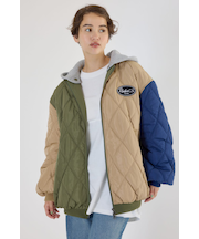 キルティングフードブルゾン