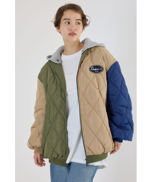 キルティングフードブルゾン