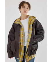 【UNISEX】ヴィンテージフェイクレザーブルゾン