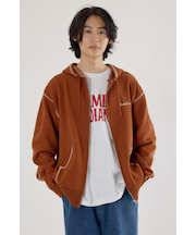 スウェットライクロゴZIPパーカー