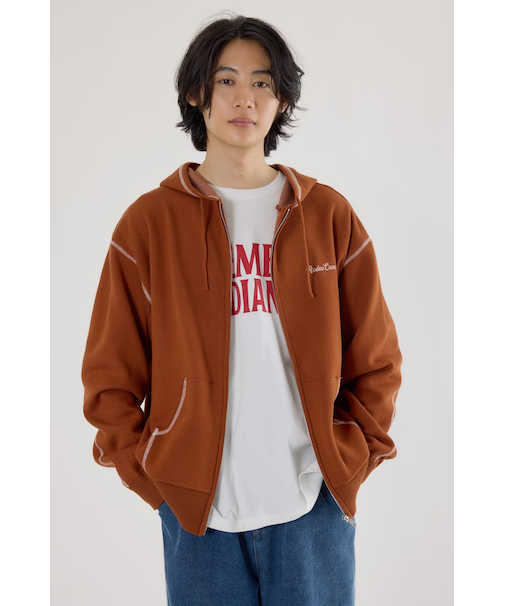 スウェットライクロゴZIPパーカー